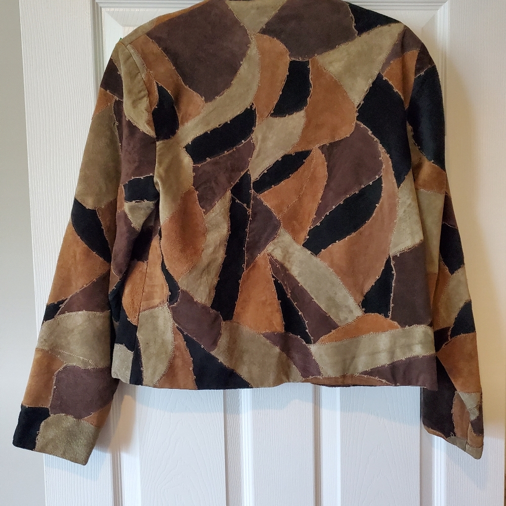 Karen Arnold Leather Suede Patchwork Jacket - image 5